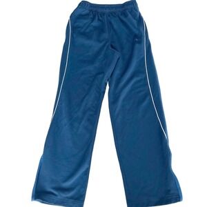 Athletic Works Mens Navy Blue Track Pants Athletic Side Stripe Snap Buttons SM